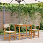 vidaXL 3-delige Balkonset met kussens massief acaciahout, Tuin en Terras, Verzenden, Nieuw