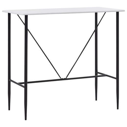 vidaXL Table de bar Blanc 120x60x110 cm MDF, Maison & Meubles, Tables | Tables à manger, Neuf, Envoi