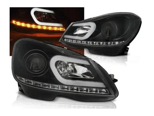 Mercedes W204 2011 tot 2014 LEDtube koplampen Black, Autos : Pièces & Accessoires, Éclairage, Envoi