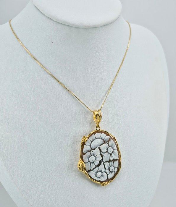 Zilver, Verguld - Cameo - Floreale kamé, Handtassen en Accessoires, Antieke sieraden