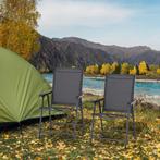 Campingstoel -  - Met armleuning - Opvouwbaar - Zwart, Caravans en Kamperen, Kampeeraccessoires, Ophalen of Verzenden, Nieuw