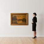 École italienne (XX) - Paesaggio Fluviale al Tramonto, Antiquités & Art, Art | Peinture | Classique