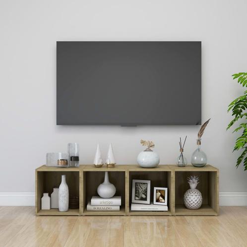 vidaXL Tv-meubelen 4 st 37x35x37 cm bewerkt hout sonoma, Huis en Inrichting, Kasten |Televisiemeubels, Nieuw, Verzenden