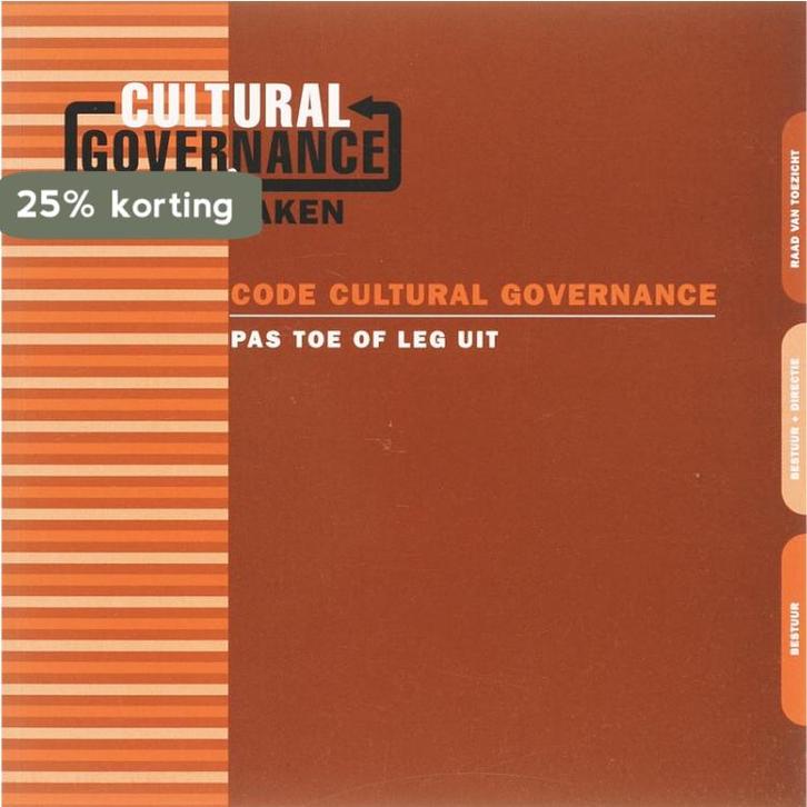 Code Cultural Governance 9789075458336, Livres, Économie, Management & Marketing, Envoi