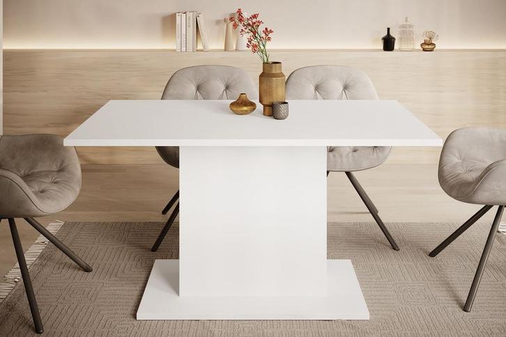 Meubella eetkamertafel Tova wit eettafel 140 cm, Huis en Inrichting, Tafels | Eettafels, Nieuw, 50 tot 100 cm, Verzenden