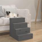 vidaXL Huisdierentrap 40x49x47 cm massief grenenhout grijs, Dieren en Toebehoren, Verzenden, Nieuw