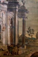 Scuola italiana (XVIII) - Capriccio architettonico con, Antiek en Kunst, Kunst | Schilderijen | Klassiek