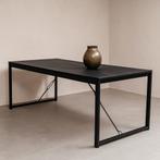 Mangohouten Eettafel Rechthoek Duncan 200 cm Zwart, Verzenden, 50 tot 100 cm, Industriële meubels, Rechthoekig