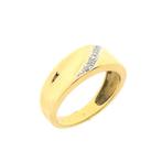 Gouden ring met diamant; 0,04 ct., Handtassen en Accessoires, Ringen, Gebruikt, Overige kleuren, Ophalen of Verzenden, 17 tot 18