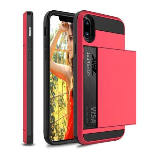 iPhone 8 - Wallet Card Slot Cover Case Hoesje Business Rood, Telecommunicatie, Mobiele telefoons | Hoesjes en Screenprotectors | Apple iPhone
