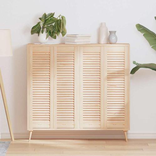 vidaXL Kastdeuren met lamellen 4 st 99x29,5 cm massief, Doe-het-zelf en Bouw, Hang- en Sluitwerk, Nieuw, Verzenden