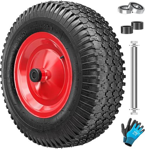 MASKO® Kruiwagenwiel - 40cm - 250kg - Lekbestendig - Rood, Doe-het-zelf en Bouw, Gereedschap | Overige machines, Verzenden