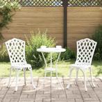 vidaXL Tuin Bistro Set 3 pcs Wit Aluminium, Verzenden, Nieuw