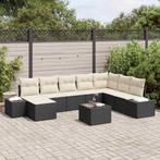vidaXL Tuinbank Set met kussen 9 pcs Poly rattan, Tuin en Terras, Verzenden, Nieuw