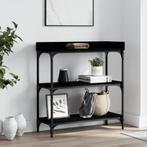 vidaXL Table console avec étagères noir 75x30x80 cm, Maison & Meubles, Verzenden, Neuf