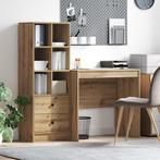 vidaXL Bureau met Opbergruimte in Artisan Eiken, Huis en Inrichting, Verzenden, Nieuw