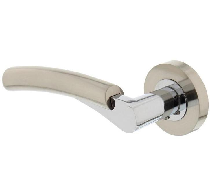 Intersteel enkele deurklink Bryan links op rozet mat nikkel, Doe-het-zelf en Bouw, Hang- en Sluitwerk, Klink of Kruk, Nieuw, Overige materialen