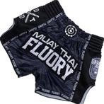 Fluory Muay Thai Kickboxing Shorts Camo Stripe Zwart MTSF86, Nieuw, Fluory, Maat 56/58 (XL), Vechtsport