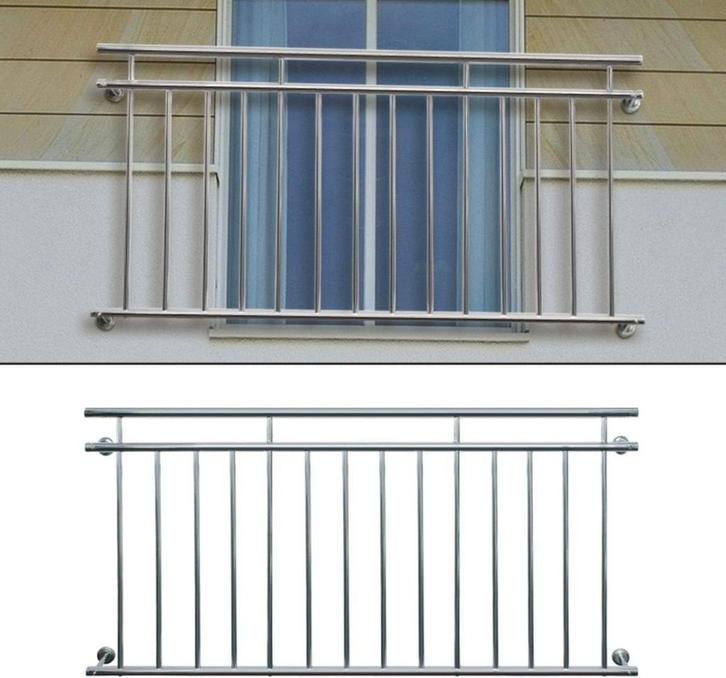 Franse balkonreling - Balustrade - 90x128 cm - Zilver - ECD, Jardin & Terrasse, Clôtures de jardin, Envoi