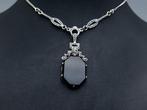 Zilver, Art Deco, Onyx - Halsketting - Markasieten.