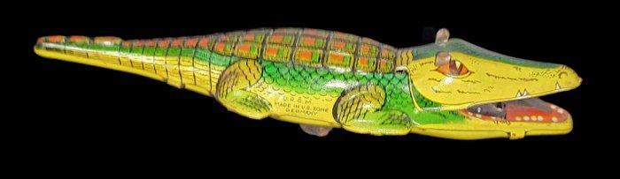 Gama - Blikken speelgoed - Krokodil - Duitsland, Antiquités & Art, Antiquités | Jouets