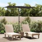 vidaXL Parasol met aluminium paal 180x110 cm zwart, Verzenden, Nieuw
