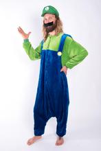 Onesie Luigi Pak Kostuum Pet S-M Super Mario Jumpsuit Huispa, Kleding | Heren, Carnavalskleding en Feestkleding, Nieuw, Ophalen of Verzenden