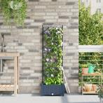 vidaXL Tuinplanter met Klimrek Grijs 40x40x125,5 cm, Tuin en Terras, Verzenden, Nieuw