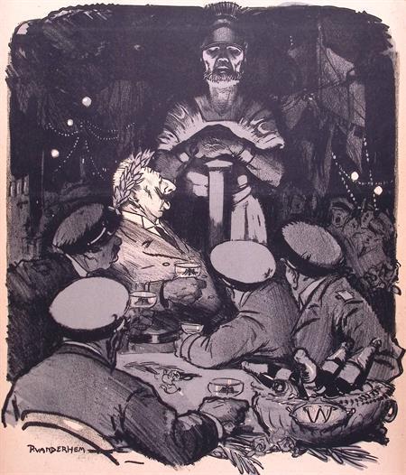 Spotprent over Wilhelm en gefaalde Duitse militaire opera..., Antiek en Kunst, Kunst | Litho's en Zeefdrukken, Verzenden