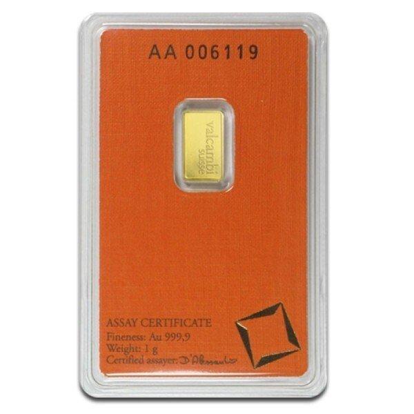 1 gram - Goud - .9999 Gold Bar Valcambi LBMA Certified (In, Postzegels en Munten, Edelmetalen en Baren