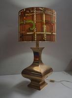 Brass vintage table lamp/shadow Fornasetti fabric - Lamp - .