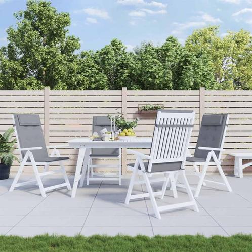 vidaXL Stoelkussens 4 st hoge rug oxford stof grijs, Huis en Inrichting, Woonaccessoires | Kussens, Nieuw, Verzenden