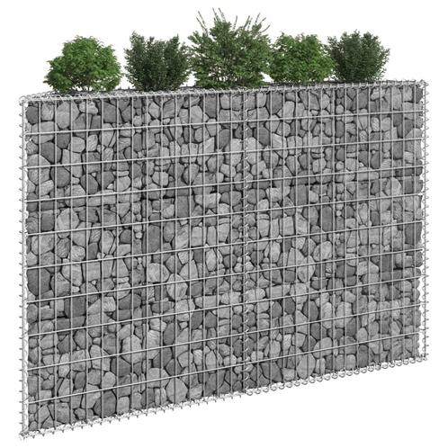 vidaXL Gabion plantenbak trapezium 150x20x100 cm, Tuin en Terras, Bloempotten, Nieuw, Verzenden