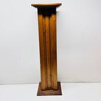 Support - Colonne piédestal en bois massif pour exposition -, Antiquités & Art