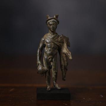 Oud-Romeins beeldje van de God Mercurius (Hermes) - 9 cm