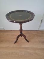 Tafel - Leder, hout mahonie - Wijntafeltje