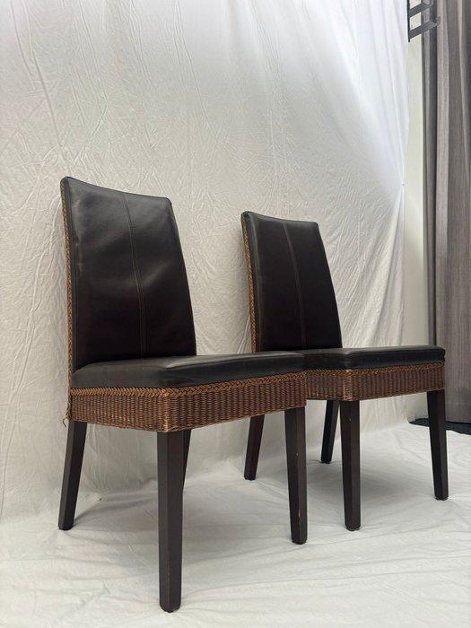 Lloyd Loom - Stoel - Riet/Hout - Twee stoelen, Antiek en Kunst, Curiosa en Brocante