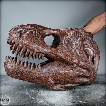 Unique - Tête de T-Rex géante de 40 kg en agate dIndonésie