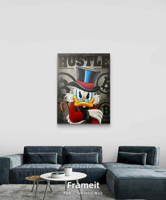 Xavier Van Walsem (1980) - Scrooge mcduck hustle bitcoin, Antiquités & Art, Art | Peinture | Moderne