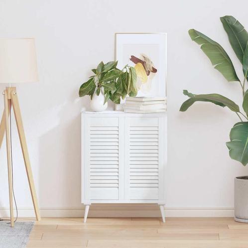 vidaXL Kastdeuren louvredesign 2 st 61,5x29,5 cm wit, Doe-het-zelf en Bouw, Hang- en Sluitwerk, Nieuw, Verzenden