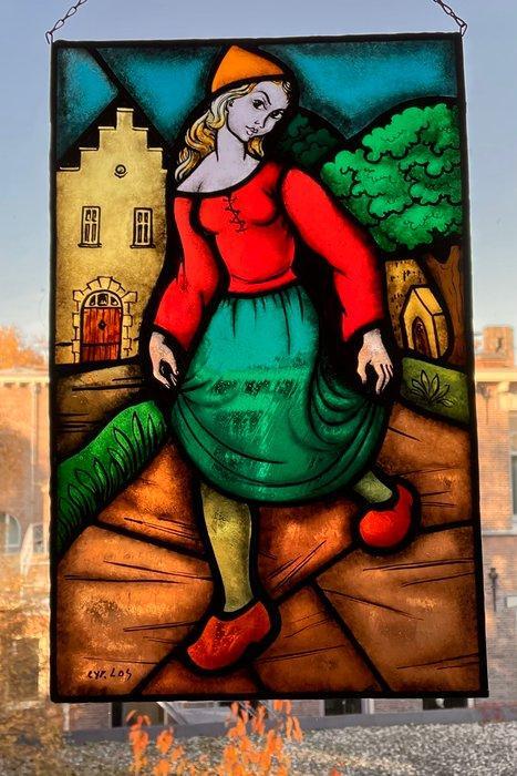 Glas-in-loodraam - 1960-1970, Antiek en Kunst, Curiosa en Brocante