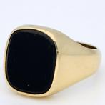 Ring - 14 karaat Geel goud - Onyx, Handtassen en Accessoires, Ringen, Nieuw