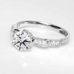 Zonder minimumprijs - Ring - 18 karaat Witgoud, IGI 1.00 ct, Nieuw