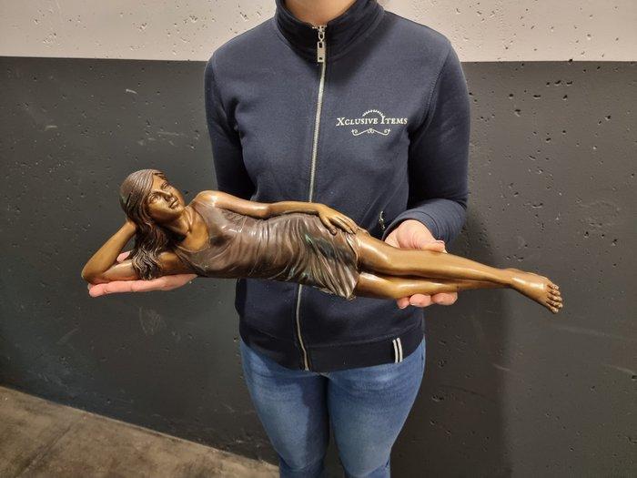 Beeld, Bronze Reclining Lady 54cm - 0 cm - Brons - 2011, Antiek en Kunst, Curiosa en Brocante