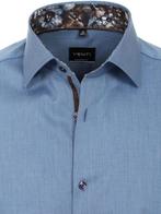 Venti Blauw Overhemd Met Gebloemde Kraag 123931100-100, Kleding | Heren, T-shirts, Nieuw, Verzenden
