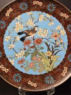 Cloisonne Teller - Emaille, koper - Japan - Meiji periode, Antiek en Kunst