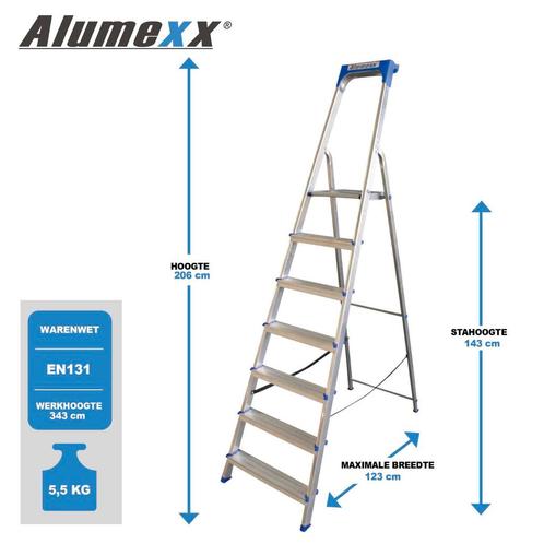 Alumexx ECO huishoudtrap, Doe-het-zelf en Bouw, Ladders en Trappen, Trap, Nieuw, Verzenden