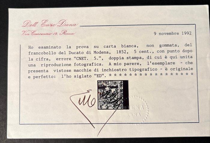 Italiaanse oude staten - Modena 1852 - Proefdruk rariteit, Postzegels en Munten, Postzegels | Europa | Italië