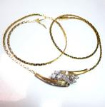Ketting met hanger - 14 karaat Geel goud, Witgoud Diamant, Handtassen en Accessoires, Antieke sieraden
