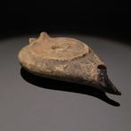 Byzantin Terre cuite Lampe à huile avec Daniel dans la fosse
